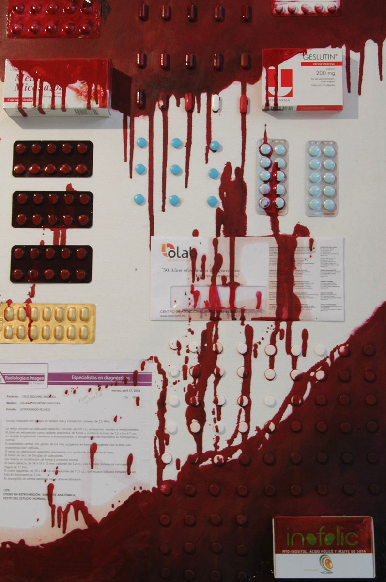 Historial Médico, 150cm x 100 cm, técnica mixta, 2020 (Detalle)